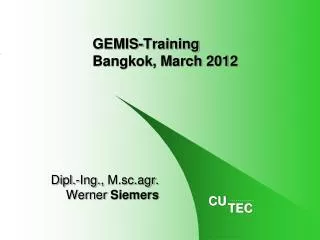 GEMIS-Training Bangkok, March 2012