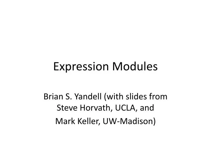 expression modules