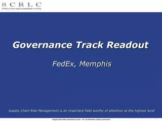 Governance Track Readout