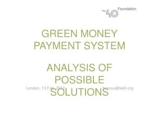 GREEN MONEY PAYMENT SYSTEM