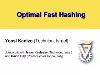 Optimal Fast Hashing