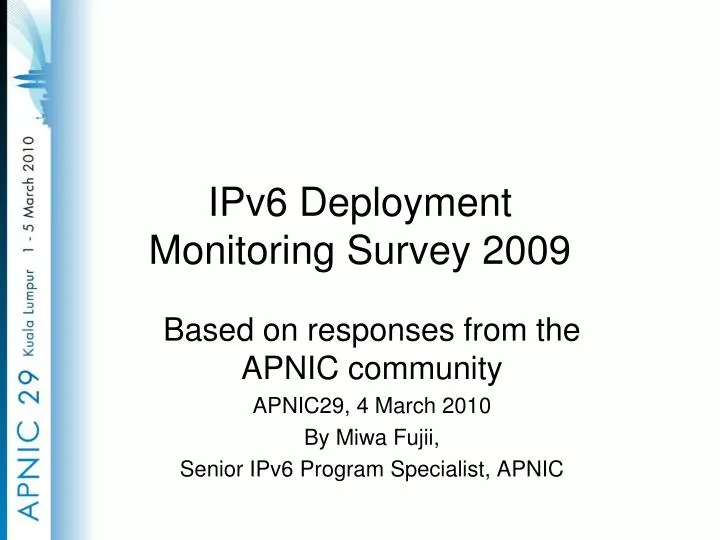 ipv6 deployment monitoring survey 2009