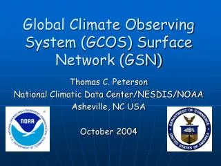 Global Climate Observing System (GCOS) Surface Network (GSN)