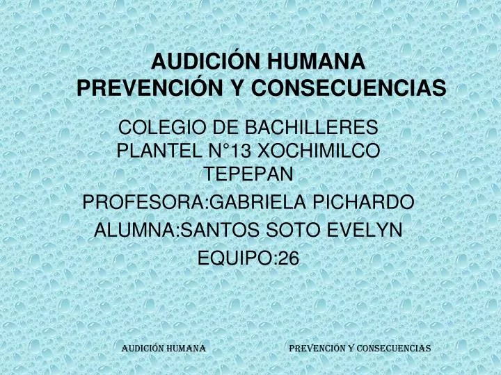 audici n humana prevenci n y consecuencias