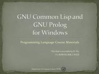 gnu common lisp and gnu prolog for windows