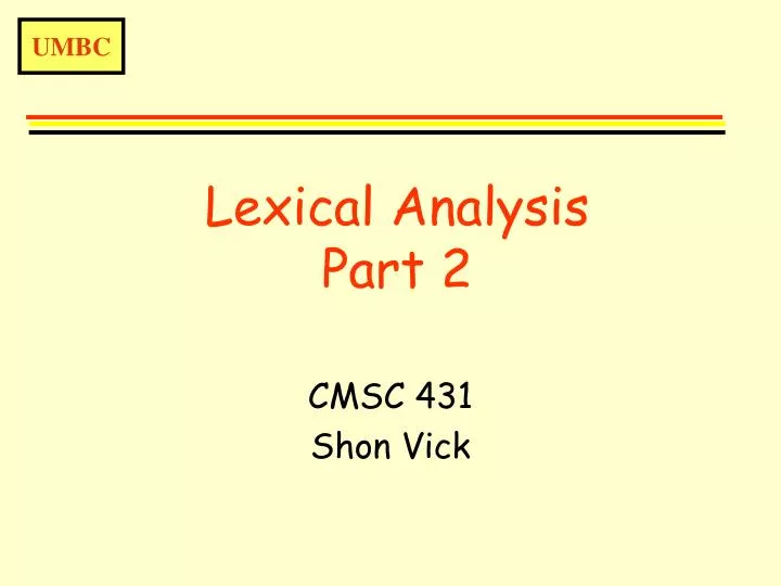 lexical analysis part 2