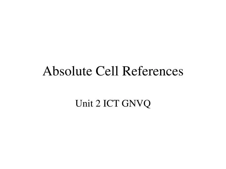 absolute cell references