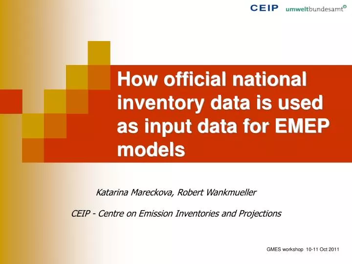 how official national inventory data is used as input data for emep models