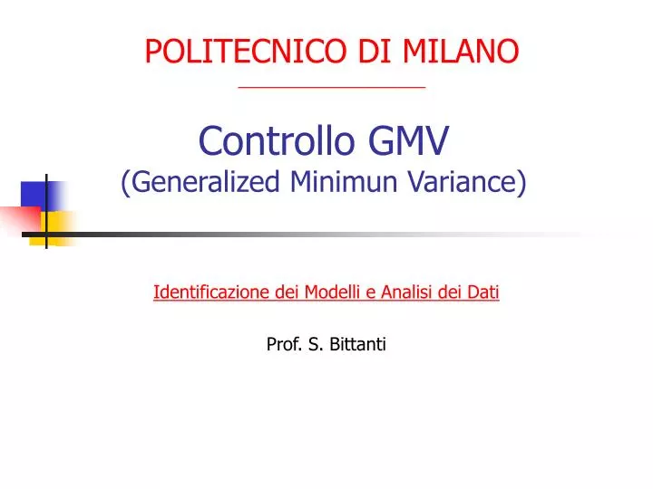 controllo gmv generalized minimun variance