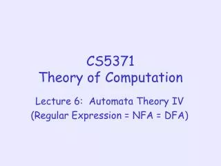 CS5371 Theory of Computation