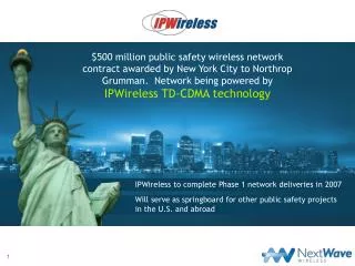 IPWireless to complete Phase 1 network deliveries in 2007