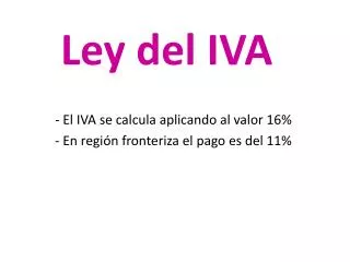 ley del iva