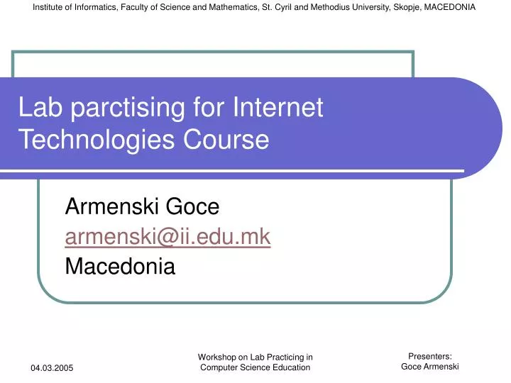lab parctising for internet technologies course