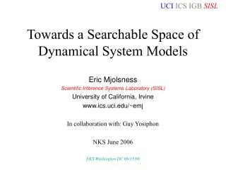 Towards a Searchable Space of Dynamical System Models