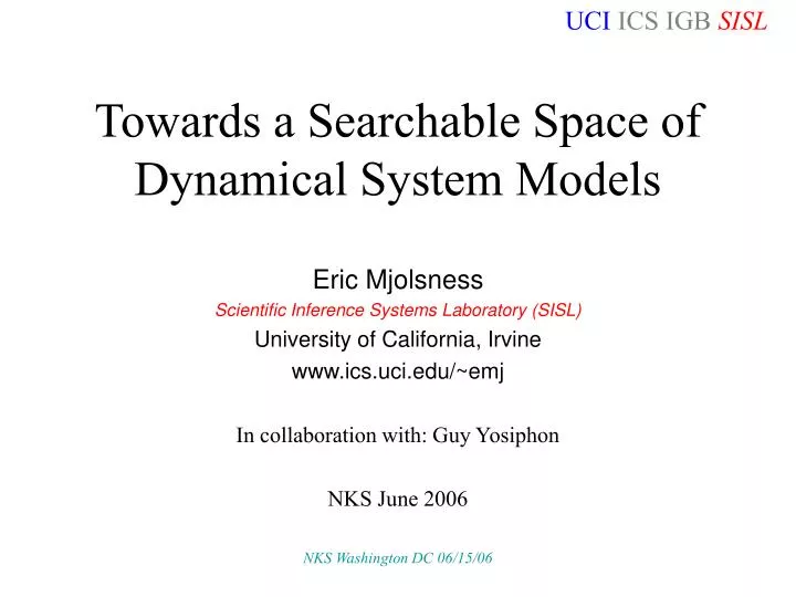 towards a searchable space of dynamical system models
