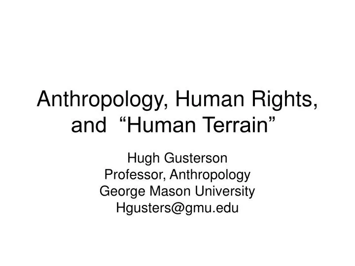 anthropology human rights and human terrain