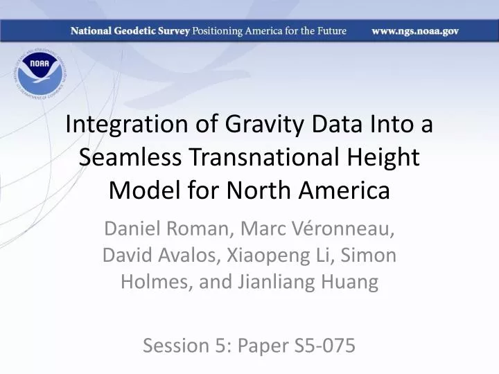 integration of gravity d ata i nto a seamless t ransnational h eight m odel for north america