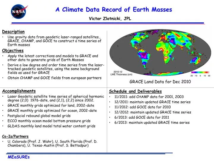 a climate data record of earth masses