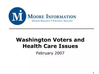 Washington Voters and Health Care Issues
