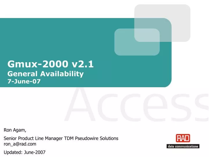 gmux 2000 v2 1 general availability 7 june 07