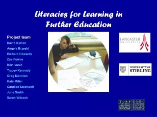 Literacies for Learning in Further Education