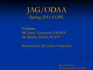JAG/ODAA Spring 2011 COPC