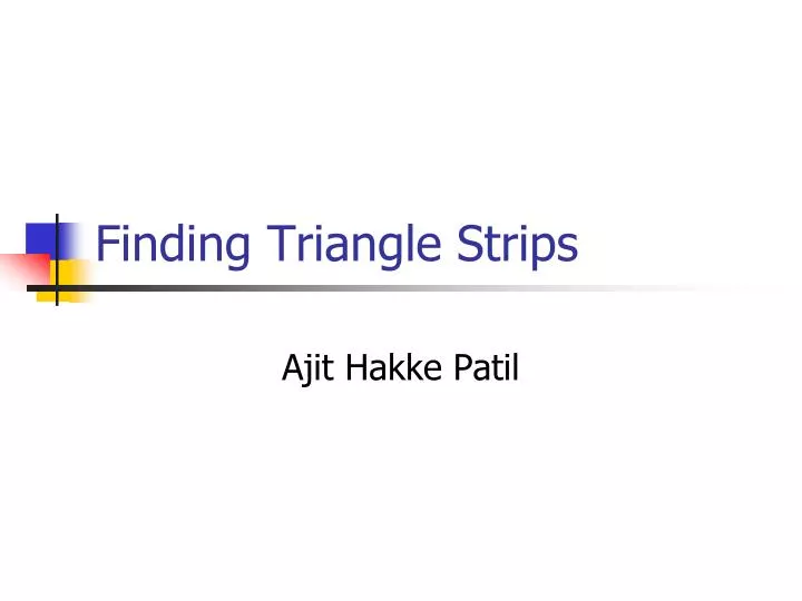 finding triangle strips