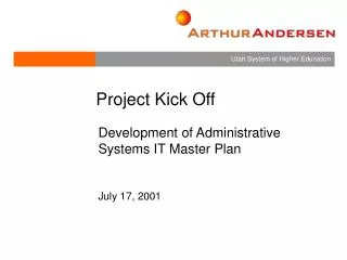 Development of Administrative Systems IT Master Plan