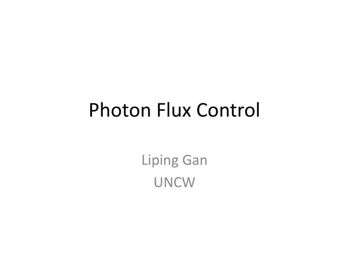 photon flux control