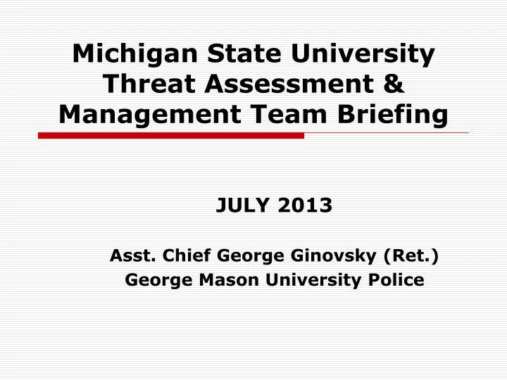 michigan state university threat assessment management team briefing