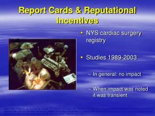Report Cards &amp; Reputational Incentives