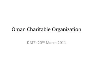 Oman Charitable Organization