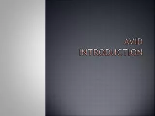 AVID Introduction
