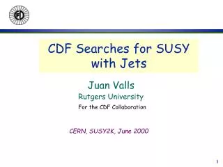 CDF Searches for SUSY with Jets