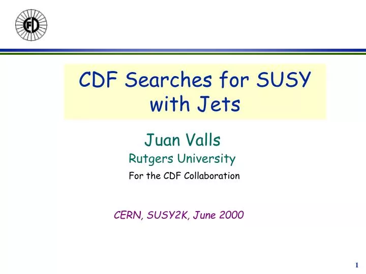 cdf searches for susy with jets