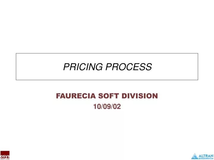 pricing process