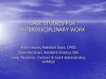 CASE STUDIES FOR INTERDISCIPLINARY WORK - slide 1