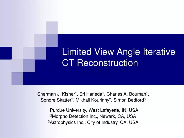 limited view angle iterative ct reconstruction
