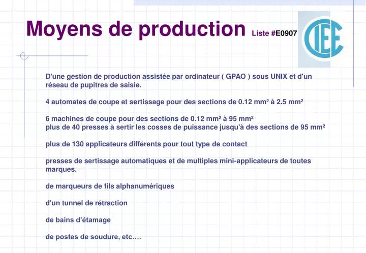 moyens de production liste e0907