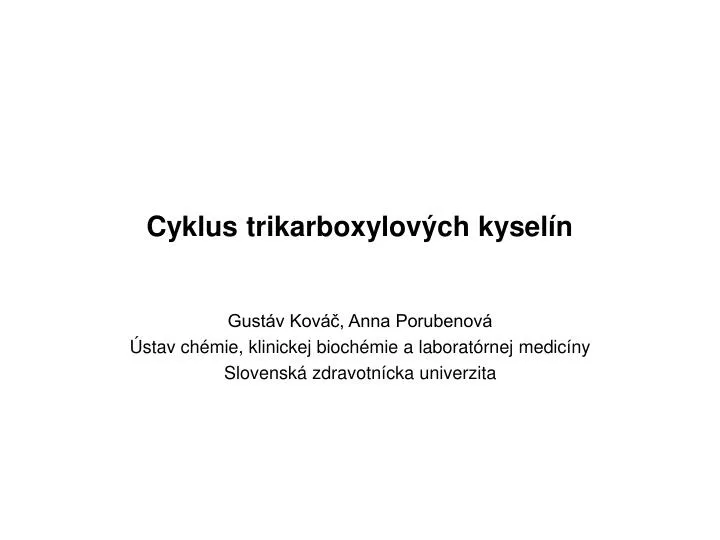 cyklus trikarboxylov ch kysel n