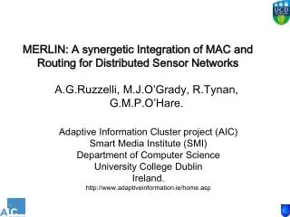 merlin a synergetic integration of mac and routing for distributed sensor networks