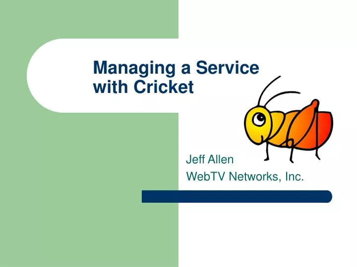 managing a service with cricket