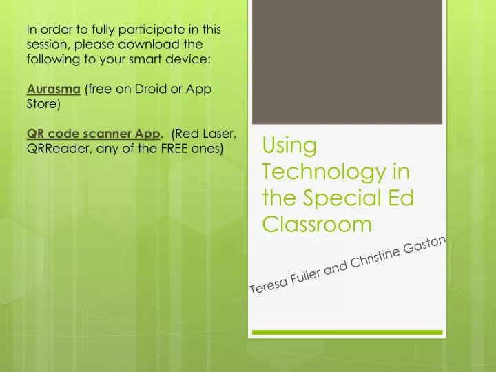 using technology in the special ed classroom
