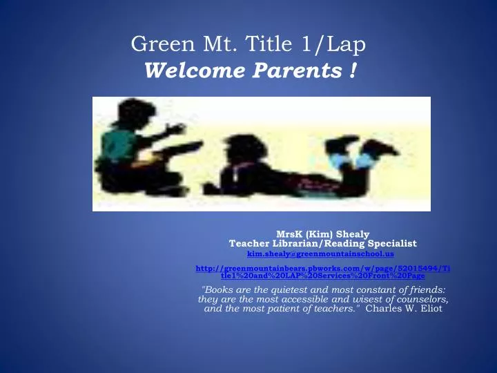 green mt title 1 lap welcome parents