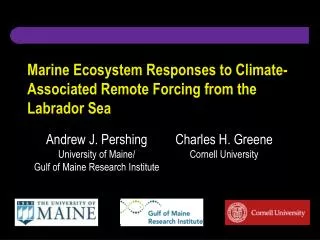 Marine Ecosystem Responses to Climate-Associated Remote Forcing from the Labrador Sea