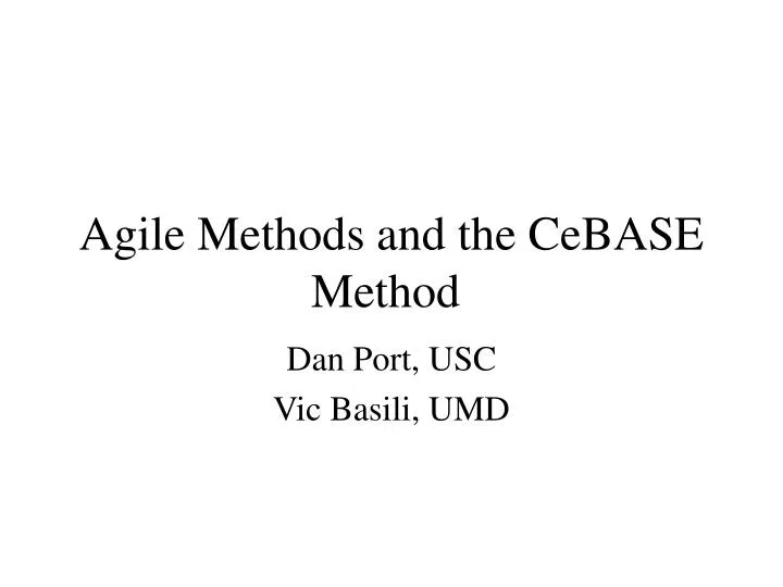 agile methods and the cebase method