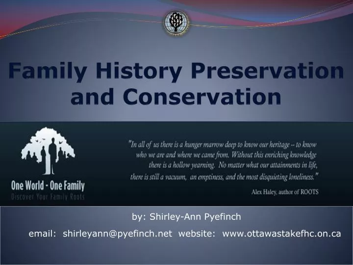 family history preservation and conservation