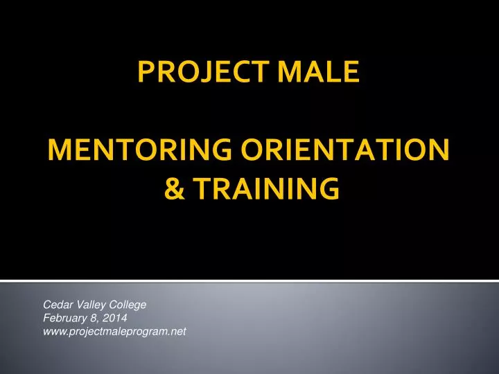 project male mentoring orientation training