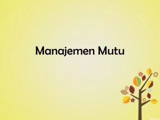 manajemen mutu