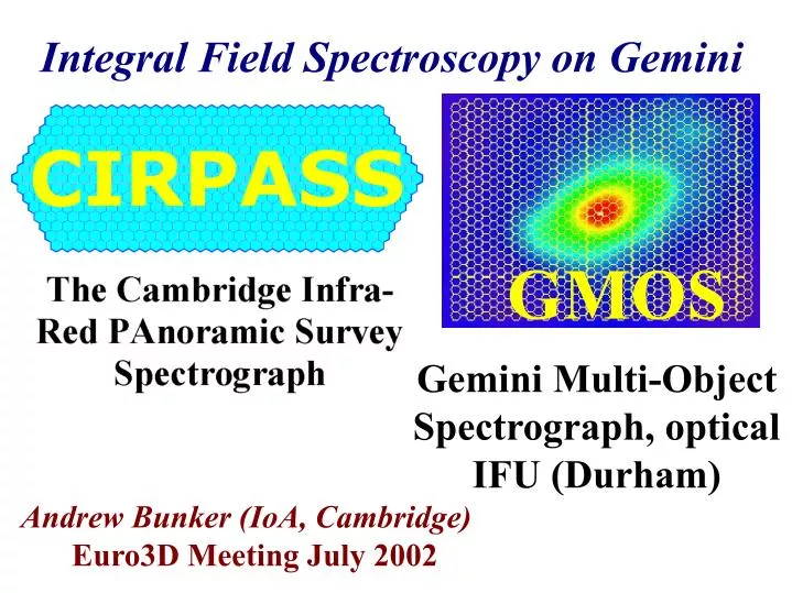 integral field spectroscopy on gemini